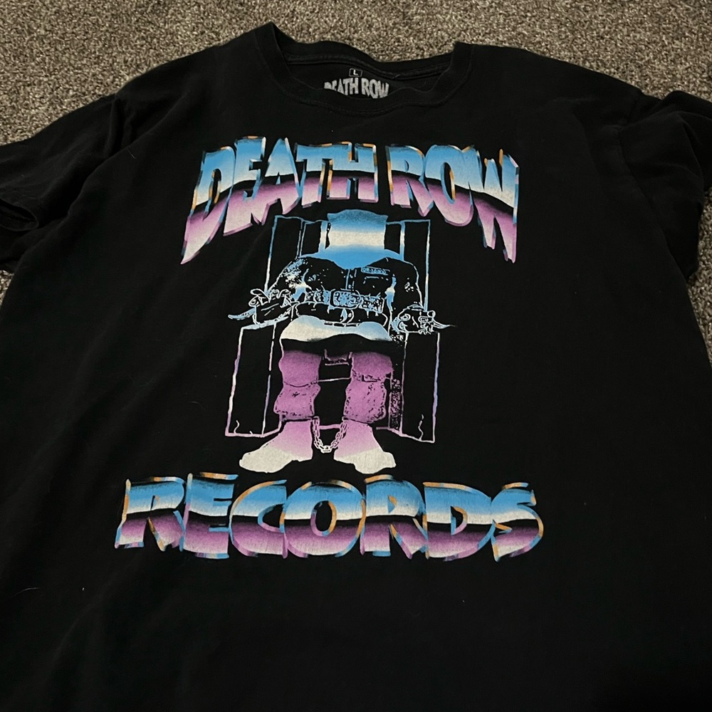 (5/$25) Death Row Records Black Graphic Tee Size Large